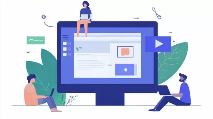 AI in content creation vector line art - Slade Marketing