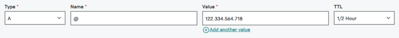 GoDaddy setting up DNS records showcase