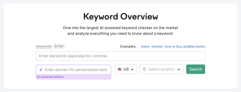 Semrush Keyword Overview Screenshot