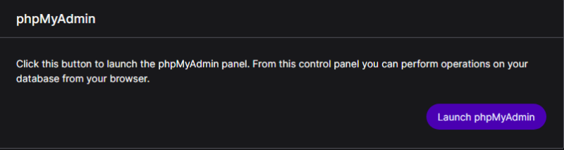 PHPMyAdmin showcase from Nexcess