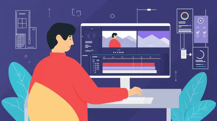 editing and polishing up a corporate video before posting