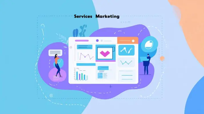 Services Marketing cartoon style overview