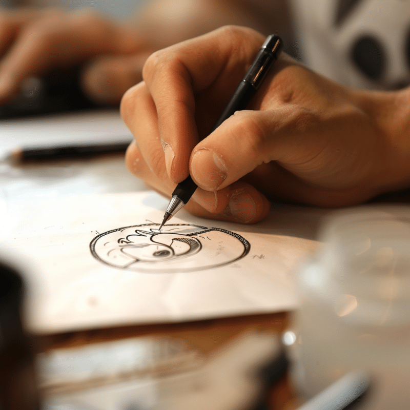 Someone Designing A Logo