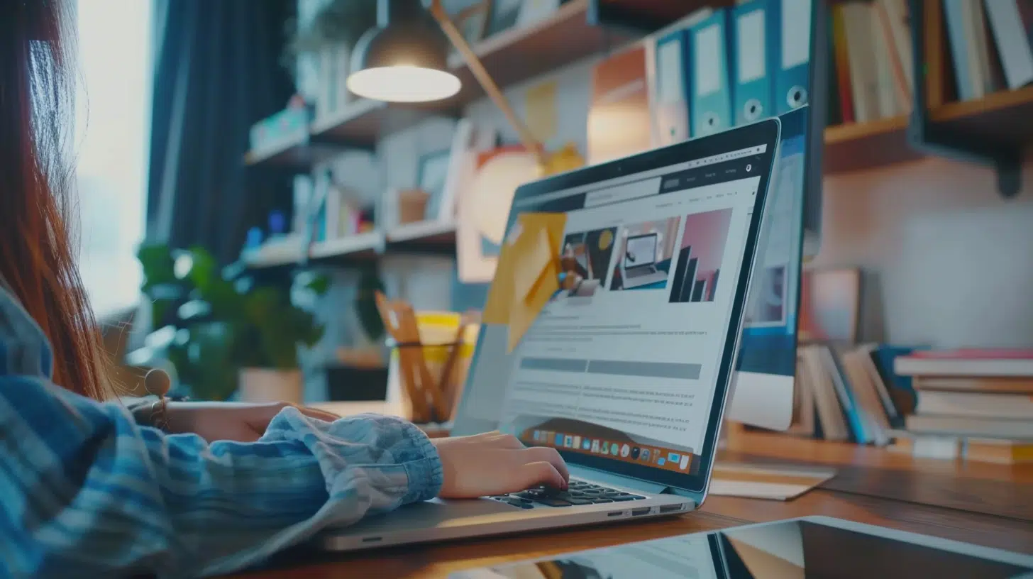 Woman making Austin web design portfolio