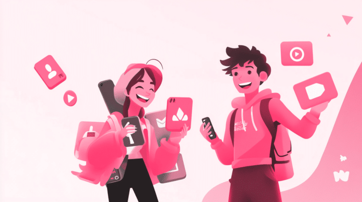 Social Media apps being used by two influencers