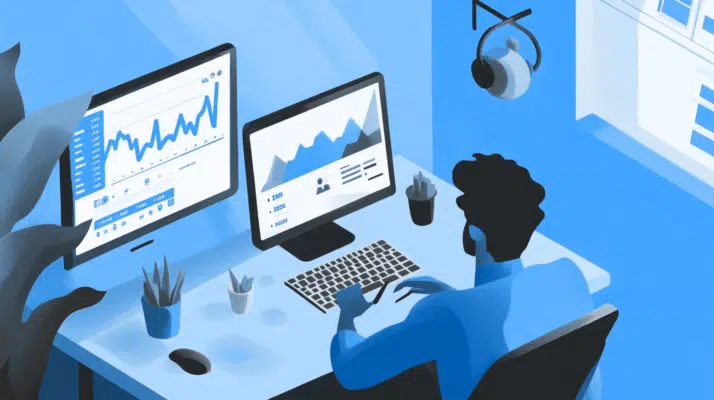 Guy working on stock market