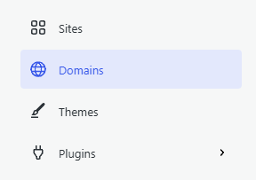 WordPress.com domains section on dashboard